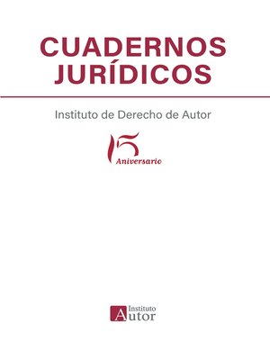 cover image of Cuadernos jurídicos del Instituto de Derecho de Autor